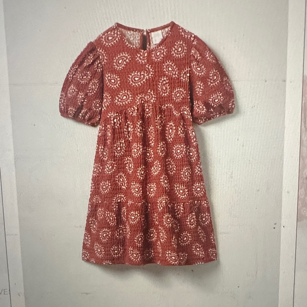 Zara Kids Red Paisley Dress
